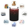 thumbnail image 6 of Haiem Red Glitter1 Leather Dirty Clothes Laundry Basket,Sturdy & Waterproof,Collapsible Round Design For Efficient Space Management,Multi-Purpose Storage Basket, 6 of 8