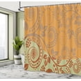 thumbnail image 4 of Ambesonne Swirls Shower Curtain, Curlicue Antique Form Floral, 69"Wx70"L, Marigold Rust Pale Green, 4 of 4