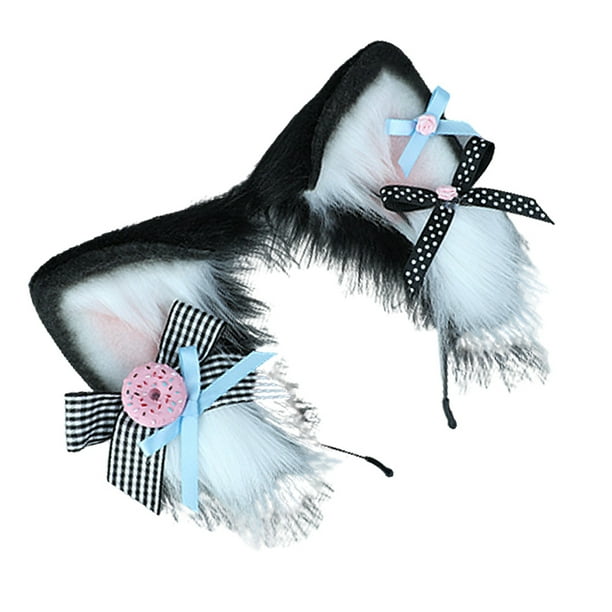 Accesorios para la cabeza hechos a mano con orejas de lobo y zorro, accesorios para la cabeza para fiesta de Halloween, decoración para el cabello MFZFUKR BST2001175-3