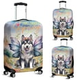 thumbnail image 2 of Welcome Spring Fairy Siberian Husky in Flower Meadow Travel Luggage Cover Husky Dog Lover Gifts Suitcase Dust Protective Decor - 13002, 2 of 5