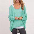 thumbnail image 2 of Women's Off Shoulder Tops Long Sleeve Casual Loose T-Shirt Blouse Top S-XXL, 2 of 2