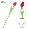 thumbnail image 3 of Uxcell 20pcs Tulips Artificial Flowers, Artificial Flowers Fake Tulip Stems Real Touch for Decoration (Deep Red), 3 of 7