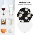 thumbnail image 6 of Yiaed Daisies Flowers Print Leather Coasters for Drinks - Cup Coasters Coffee Table Kitchen Table Bar, Home & Office Gifts Handmade Drink Coasters-Hexagon, 6 of 6