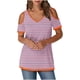 thumbnail image 1 of Tops de Algodón para Mujeres Tira Impresa Manga Corta Cuello en V Fuera Del Hombro, Top de Moda para el Uso Diario, 1 of 9