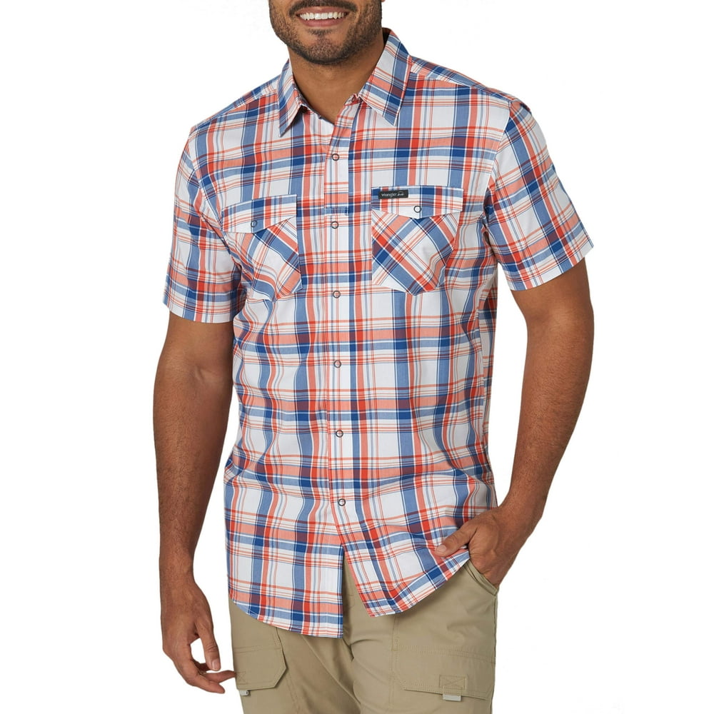 Wrangler - Wrangler Men's Short Sleeve Outdoor Utility Shirt - Walmart ...