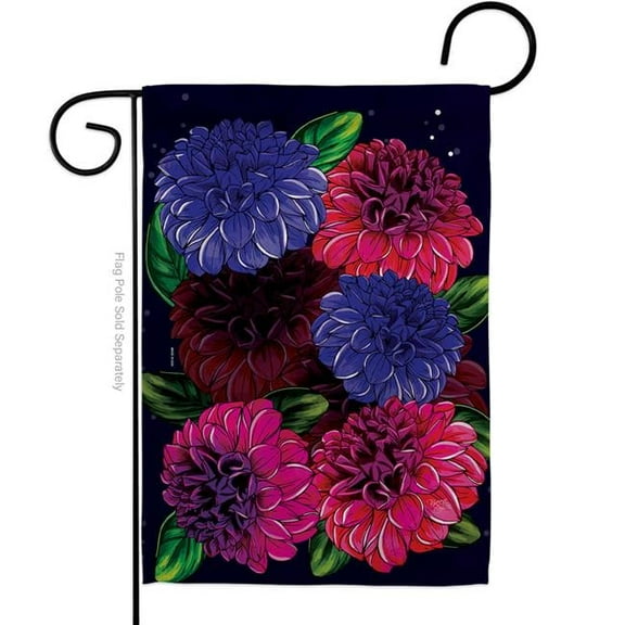 Breeze Decor G154148-BO My Dahlia Floral Double-Sided Decorative Garden Flag, Multi Color