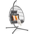 thumbnail image 4 of Huloretions Hanging Egg Chair with Stand,Egg Swing Chair Hanging Swinging Chair with Cushion,Wicker Patio Hammock Swing Chair for Balcony Bedroom Garden, 4 of 7