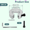 thumbnail image 3 of 40Pcs SBR20 Linear Rail Stop Collars Aluminum Alloy Shaft Limit Fixing Rings with Wrench, Linear Rail Shaft Stop Collars, 3 of 5