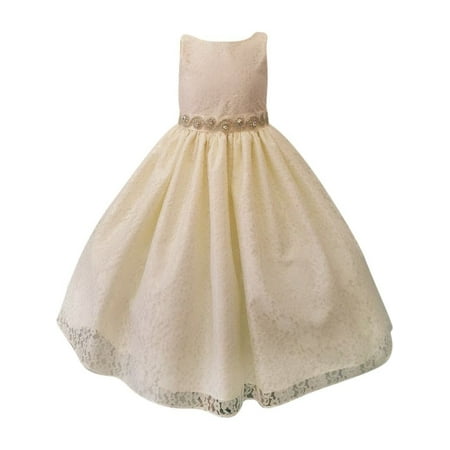 Sinai Kids - Girls Ivory Tulle Overlay Short Sleeve Bejeweled Special ...