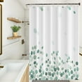thumbnail image 2 of Green Eucalyptus Leaves Shower Curtain Modern Minimalism Branches Leaf for Bathroom Shower Curtain Decor Waterproof Polyester Fabric with Hooks, 72x72 Inch, 2 of 6
