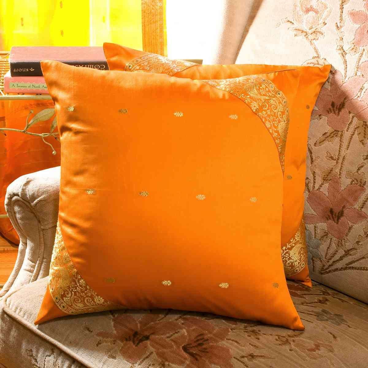Mustard handcrafted Cushion Cover, Throw Pillow case Euro Sham6 Sizes