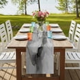 thumbnail image 3 of Grey Ombre Marble Table Runner 120 Inches Long,Gray Marble Crack Abstract Modern Cotton Linen Table Runners Dresser Scarves,Decorative Tabletop Scarf Furniture Cover for Home Dinner Party 13"x120", 3 of 8