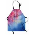 thumbnail image 1 of Flower Apron Sakura Branches Hangs down from Tree Branch Dramatic Night Oriental Plant Image Art, Unisex Kitchen Bib Apron with Adjustable Neck for Cooking Baking Gardening, Pink Blue, by Ambesonne, 1 of 3