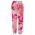 thumbnail image 4 of Pantalons Décontractés pour Femmes Mode Décontractée Saint-Valentin Imprimé Amusant Taille Élastiquée Survêtement Pantalons de Survêtement pour Femmes Rouge Melon D\'eau TG, 4 of 4