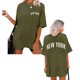 thumbnail image 1 of Fiudx Liquidación de Ofertas Flash Moda Mujer Casual Cuello Redondo Impresión Blusa Manga Corta Camiseta Verano Tops, 1 of 6