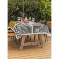 Black Stripes Rectangle Outdoor Tablecloth with Umbrella Hole Yellow ...