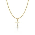 thumbnail image 1 of 14K Two Tone Gold Crucifix Cross Charm Pendant with 1.1mm Wheat Chain Necklace - 18", 1 of 6