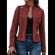 thumbnail image 3 of Chaqueta de Gamuza Sintética para Mujer, Informal, de Otoño, de Larga, Cuello Alto, con Abertura Frontal, Blazer Corto, Abrigo. Rojo L, 3 of 7