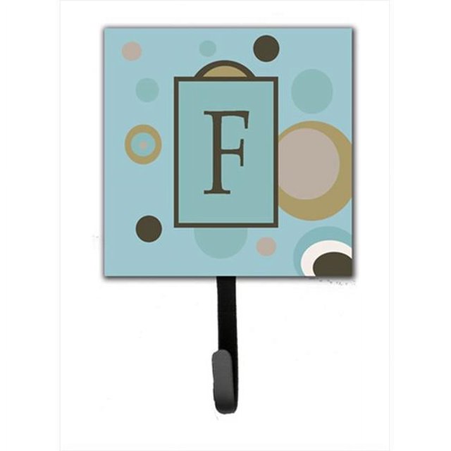Carolines Treasures CJ1013-FSH4 Letter F Initial Monogram - Blue Dots Leash Holder Or Key Hook
