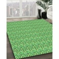 thumbnail image 3 of Ahgly Company Machine Washable Indoor Rectangle Transitional Dark Lime Green Area Rugs, 7' x 10', 3 of 7