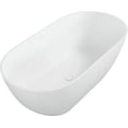 thumbnail image 2 of Resenkos Freestanding Soaking Bathtub, Bathtub, 59" Freestanding Soaking Bathtub with Overflow and Pop-up Drain for Contemporary Bathroom, Matte White, 2 of 12