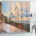 thumbnail image 1 of Ambesonne Italian Shower Curtain, Dawn in Ortona Abruzzo, 69"Wx84"L, Pale Caramel and White, 1 of 3