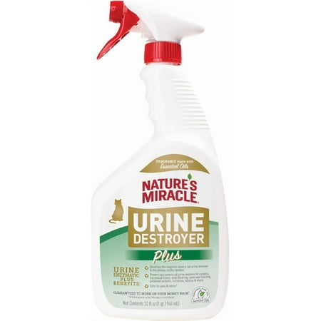 Nature’s Miracle Urine Destroyer Plus Cat, 32 Ounces, Enzymatic Formula, Ready-to-Use