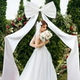 thumbnail image 6 of Giant Bow Decor 75x18 Inch, Big Bow Wall Decor for Room Backdrop,Large Satin Decorative Bows for Wedding Engagement Bachelorette Baby Shower Birthday Christmas(White,Satin), 6 of 7
