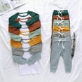 thumbnail image 6 of Qiylii Boy Cotton Knitted Outfits Long Sleeve T short Tops + Pants Clothes Sets, 6 of 6