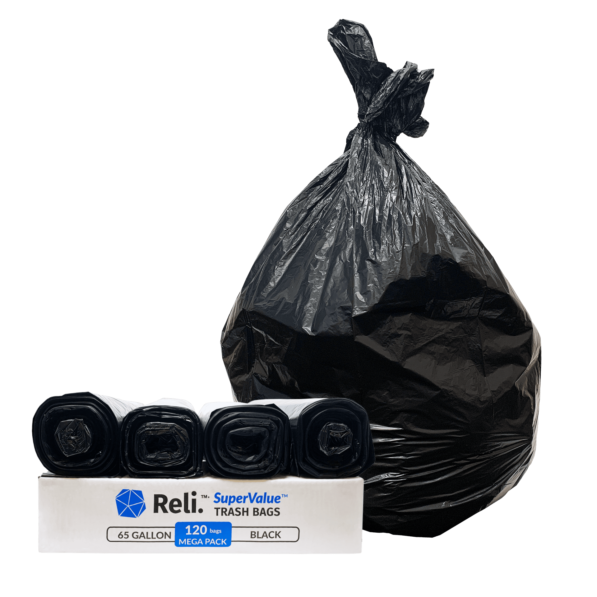 Details about   3pcs Roll Cart Trash Bags Durable Big Mouth Garbage Bags Yard Black 96 Gallon 