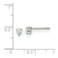 thumbnail image 2 of 925 Sterling Silver Prong set Post Earrings Basket setting 3mm Love Heart CZ Cubic Zirconia Simulated Diamond Stud Earri, 2 of 6