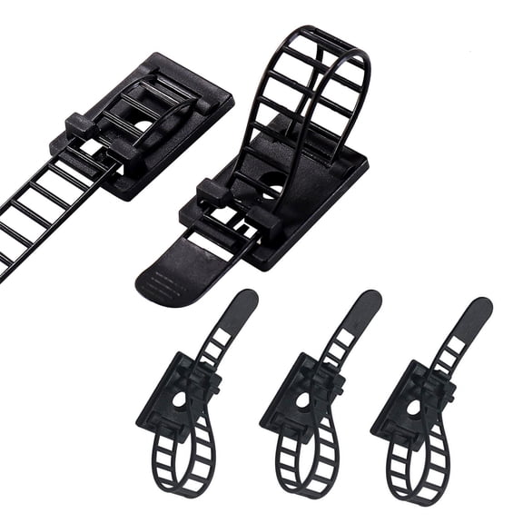 YongCo 100 Pieces Cable Management Desk Wire Cable Ties Zip Ties Adhesive Cord Clips Cord Keeper Desk Wire Management