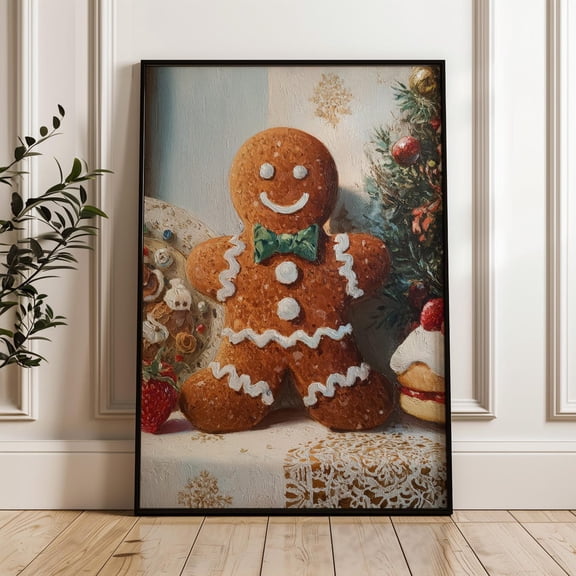 Gingerbread Man Christmas Kitchen Home Decor Wall Art