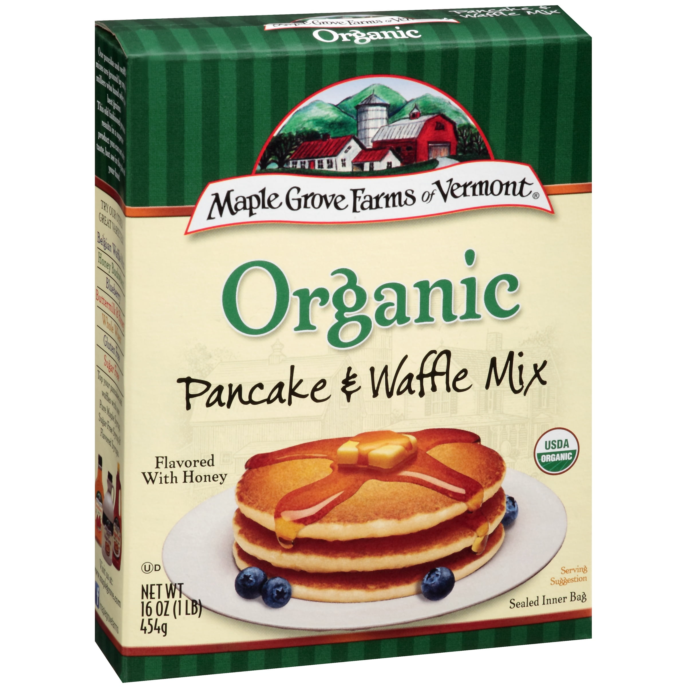 Maple Grove Farms of Vermont Organic Pancake and Waffle Mix 16 oz. Box by B&G Foods, Inc.