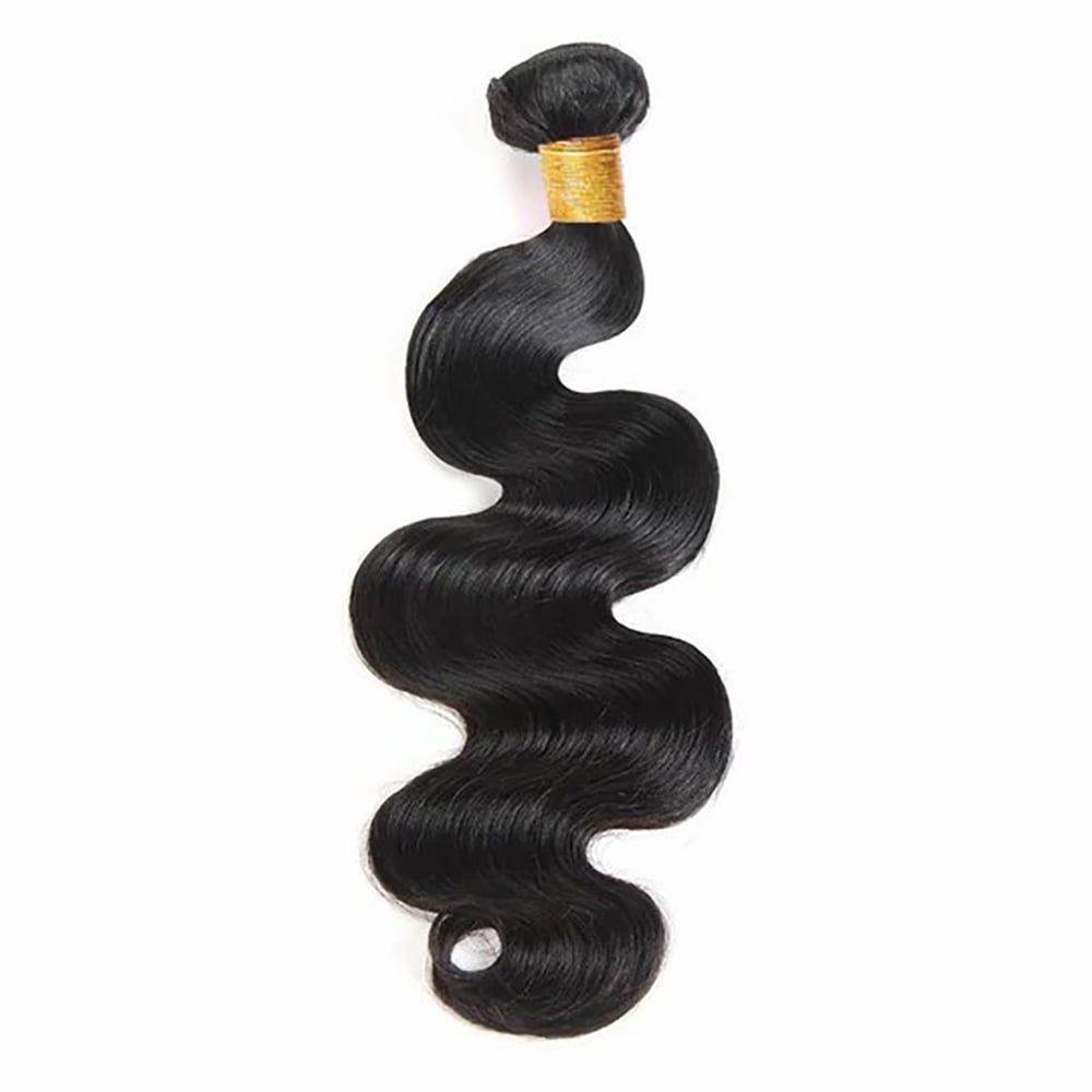 YYAo Human Hair, Hairpiece, Wig,AFFORDABLE hair Body Wave 100% Human Hair Natural Black 1 Bundle 100gram