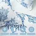 thumbnail image 4 of Coastal Bedding Queen Size Coastal Quilt with 2 Shams, Nautical Beach Comforter Sets Ocean Bedspreads Blue Starfish Coverlet Summer Bedding, 90''x96'', 4 of 12