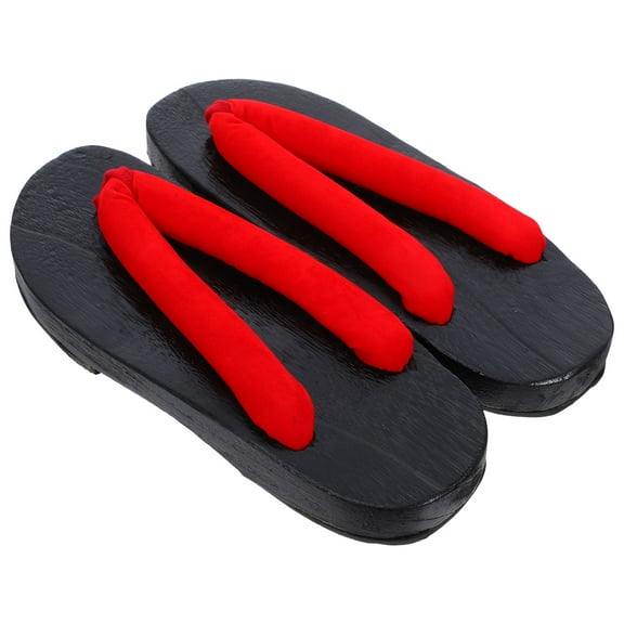 WHAMVOX 1 Pair Red Sandals for Men EVA and Wood Material Round Toe Design Comfortable Shoes