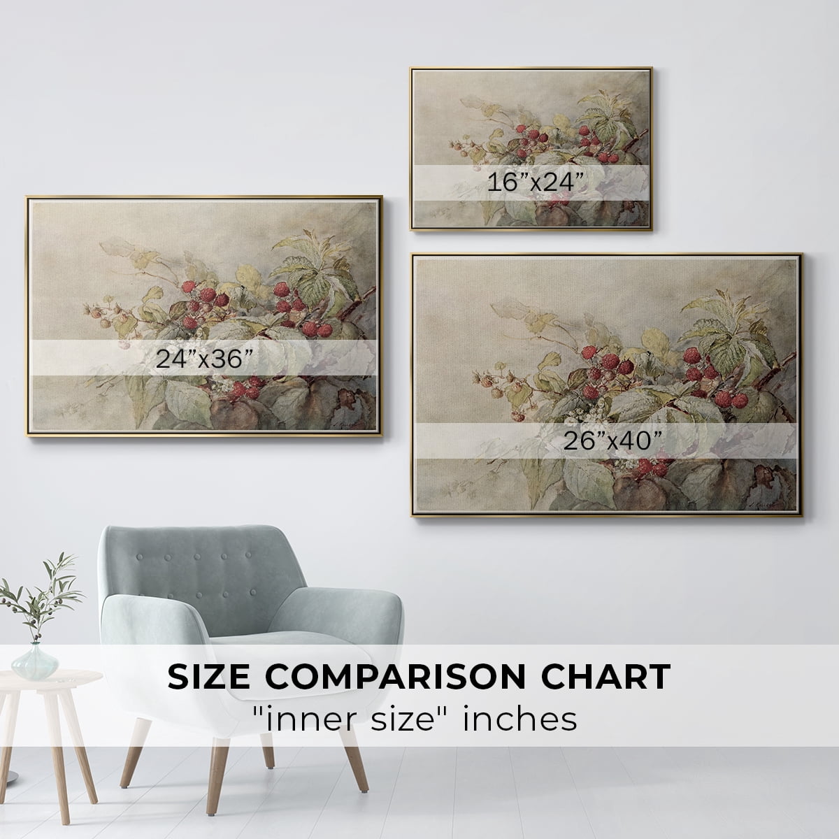 Vintage Botanical Print-V By Wexford Home Framed in Gold Wood Gallery Wrapped Canvas 27 in. x 41 in.