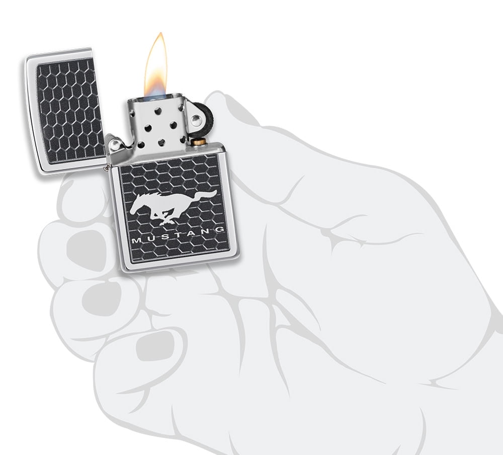 Zippo Ford Mustang High Polish Chrome Pocket Lighter