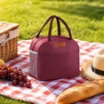 thumbnail image 5 of Clearance! Lunch Bag Foldable Cloth Handle - Lightweight Insulated Thermal Tote, Convenient Storage Bag and Lunch Organizer for Work and Travel,Wine, 5 of 6