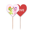 thumbnail image 1 of Dinosaure Royaume Amour Vous Cure-Dent Drapeau Amour Coeur Lable Cupcake Pic, 1 of 4