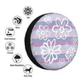 thumbnail image 5 of 16'' Purple Striped Flowers Tire Cover, Universal Spare Wheel Covers, Dust-Proof, Water-Proof, Sun-Proof and Corrosion-Proof, 5 of 9