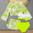 thumbnail image 4 of BOBOGOJP Girls Swimsuit Teen Cute Bathing Suits 4 Tropical Print Beach Bikini Sets with Cover Up Mint Green for Size 8-9 Years, 4 of 4