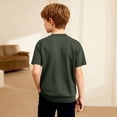thumbnail image 6 of Posijego Boys Short Sleeve Shirts Crewneck Buttoned T-Shirts for Little Boys School Uniform Tops Size 4-14 Years, 6 of 7