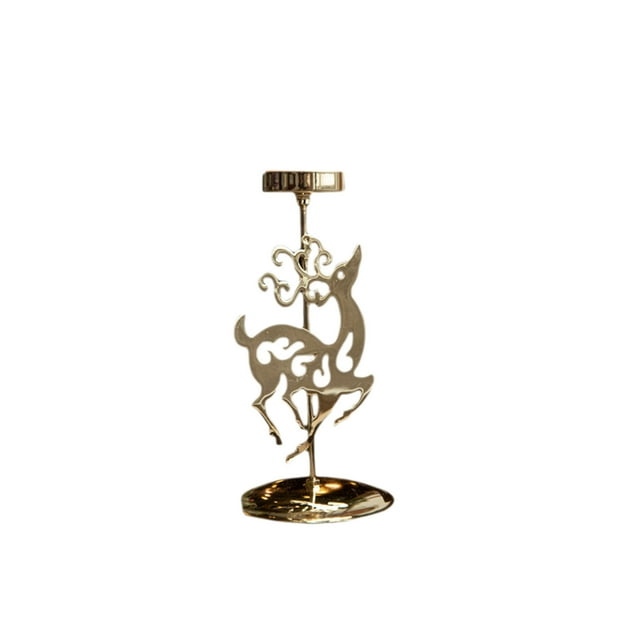 B Christmas Candle Holder Iron Gold Vintage Decoration For Window Table Mantel Holiday Home Festive Ambiance Size Standard Net Weight 0.159 Lb