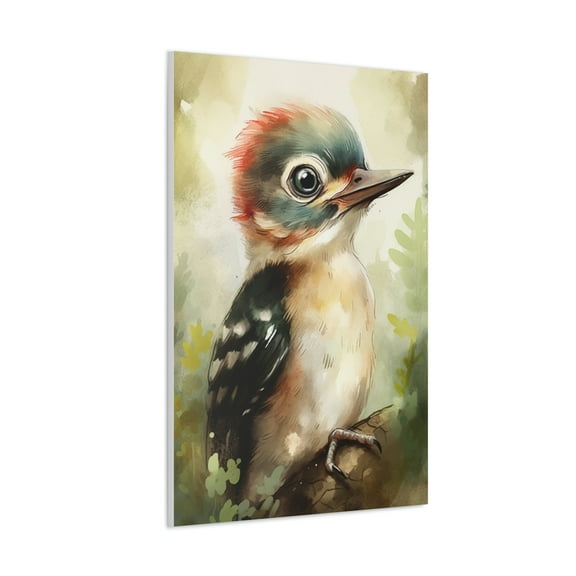 Watercolor Woodpecker Painting - Nursery Collection - Bedtime Stories