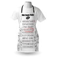 thumbnail image 3 of Word Search Puzzle Apron Black and White Game Sheet Design Finding The Names of Animals, Unisex Kitchen Bib Apron with Adjustable Neck for Cooking Baking Gardening, Black White Red, by Ambesonne, 3 of 3