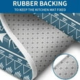 thumbnail image 4 of Blue Geometric Triangle Arrow Pattern Bathroom Rugs Sets 3 Piece,Toilet Cover Set,Absorbent Non Slip Bathroom Mats Sets with U-Shaped Contour Rug Toilet Rug Set, 4 of 5