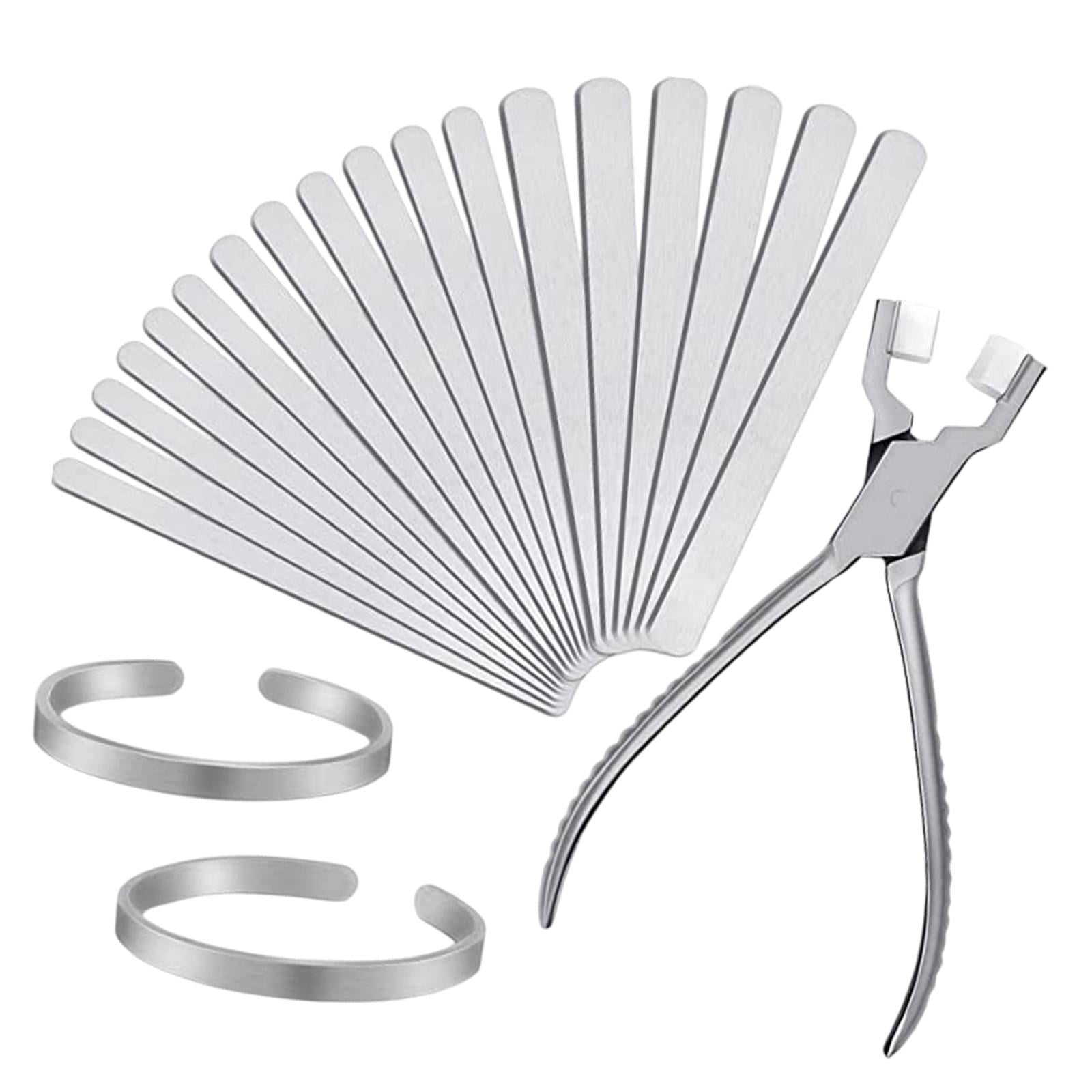 Milageto Aluminum Bracelet Bangle Making Tool Bracelet Blank Fending Blank DIY Kit Silver