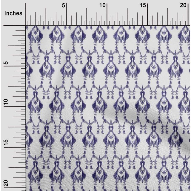 oneOone Cotton Cambric Fabric Paisley Ikat Printed Craft Fabric BTY 56 Inch Wide